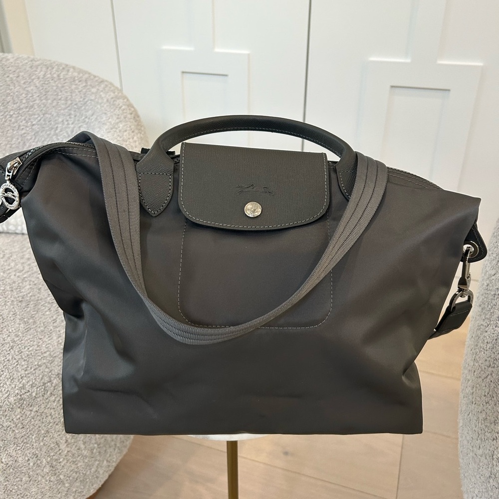 Longchamp Grey Le Pliage Tote Bag